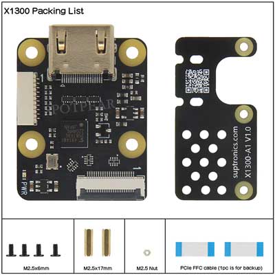 X1300 X1300-A2 Raspberry Pi 5 HDMI to CSI-2 Shield 1080P@60fps & Audio & Video Also