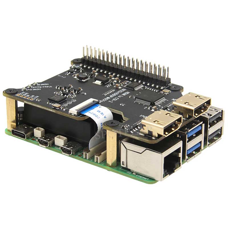 X1301 Raspberry Pi 5 HDMI to CSI-2 Shield 1080P@60fps & Audio & Video Also For 4B/3B