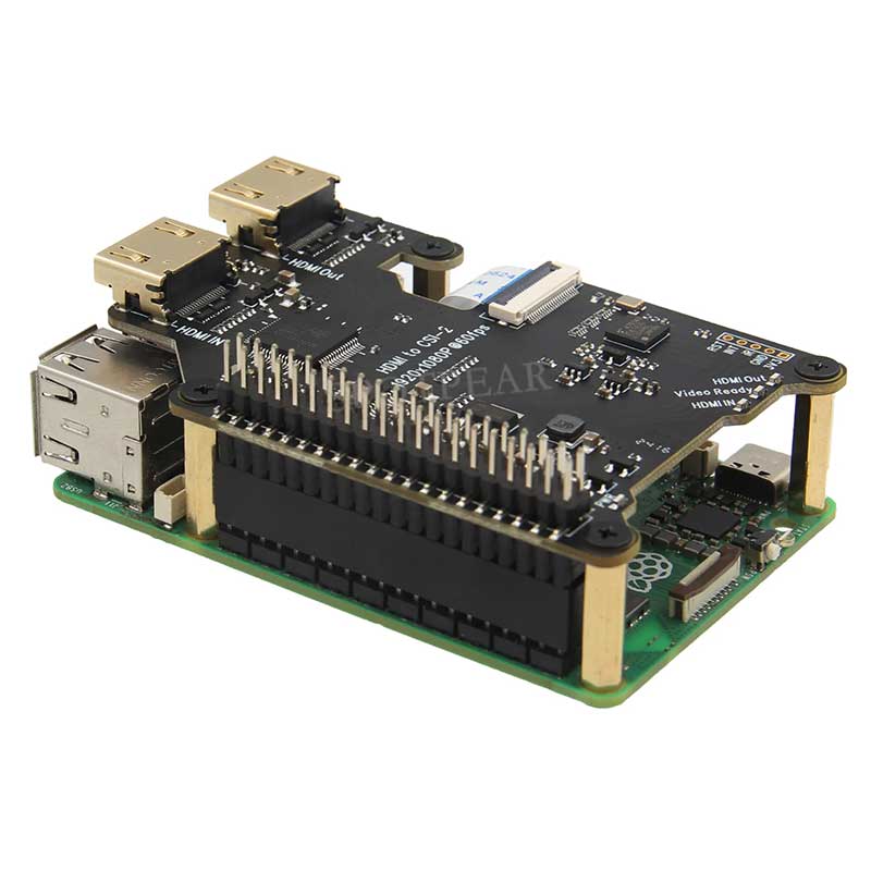 X1301 Raspberry Pi 5 HDMI to CSI-2 Shield 1080P@60fps & Audio & Video Also For 4B/3B