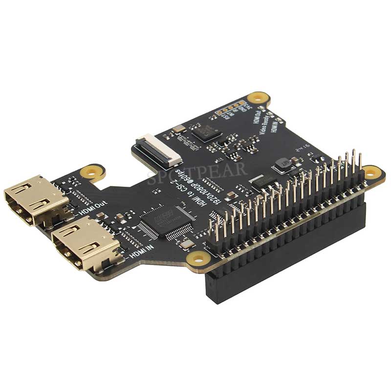 X1301 Raspberry Pi 5 HDMI to CSI-2 Shield 1080P@60fps & Audio & Video Also For 4B/3B