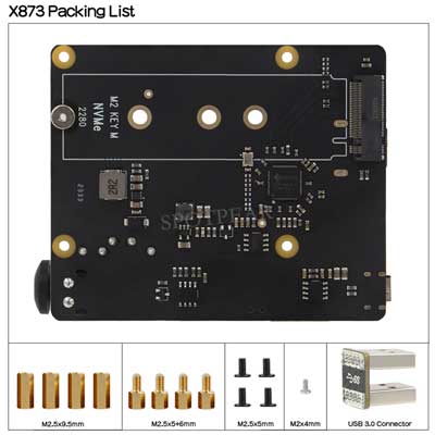 X873 Raspberry Pi 4 USB To M.2 NVMe SSD Expansion Board NAS Support Boot From SSD