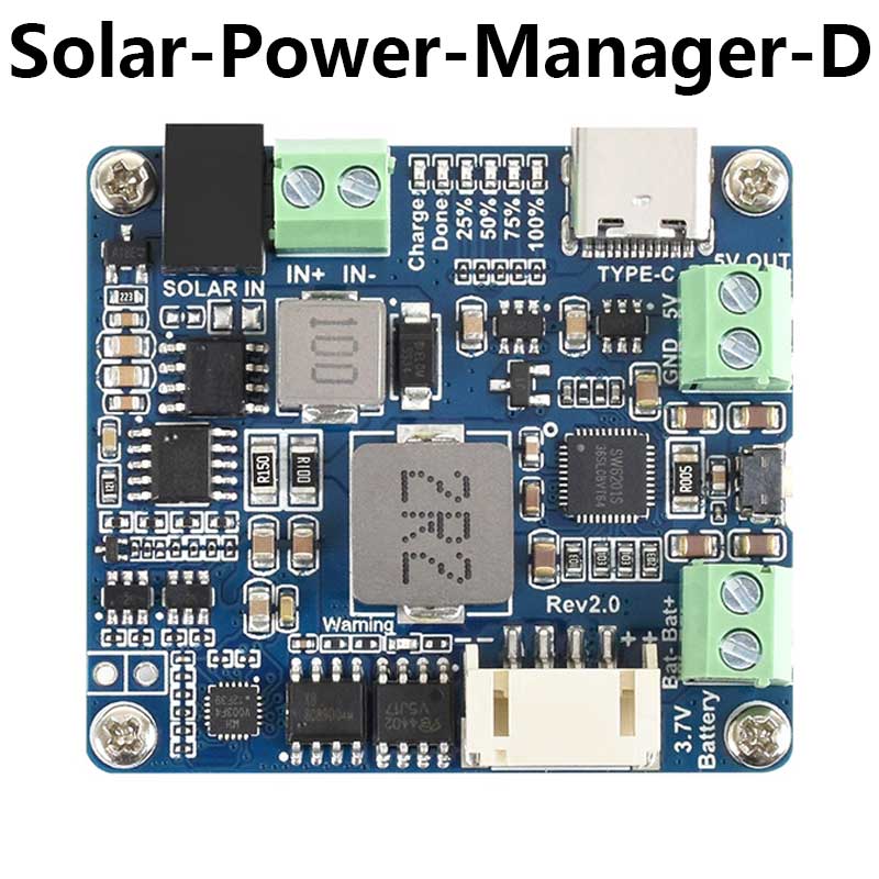 Solar Power Manager Module (D) Supports 6V~24V Solar Panel and Type-C Power Adapter