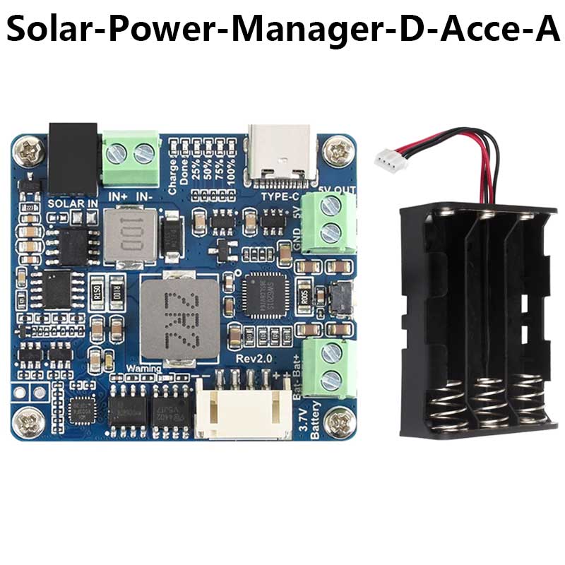 Solar Power Manager Module (D) Supports 6V~24V Solar Panel and Type-C Power Adapter