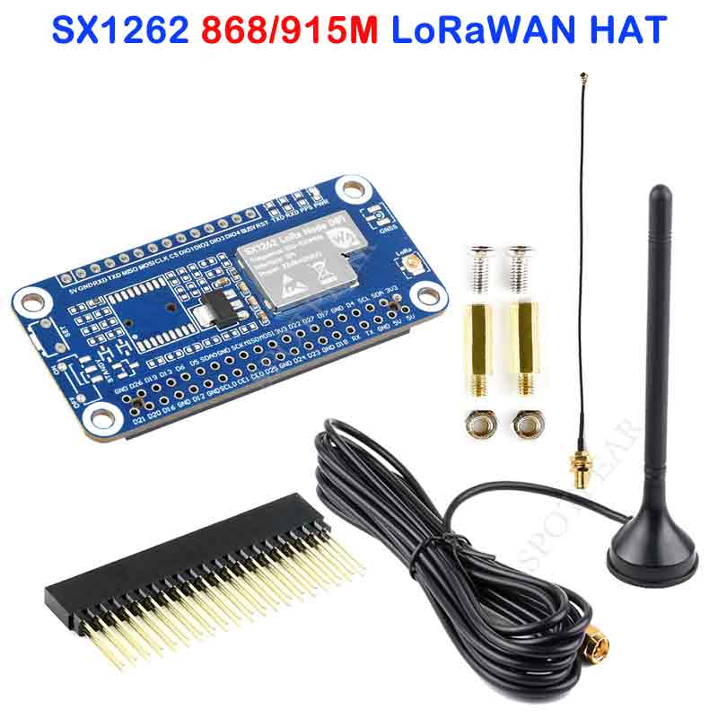 Raspberry Pi SX1262 LoRaWAN Node Module Expansion Board Magnetic CB antenna GNSS