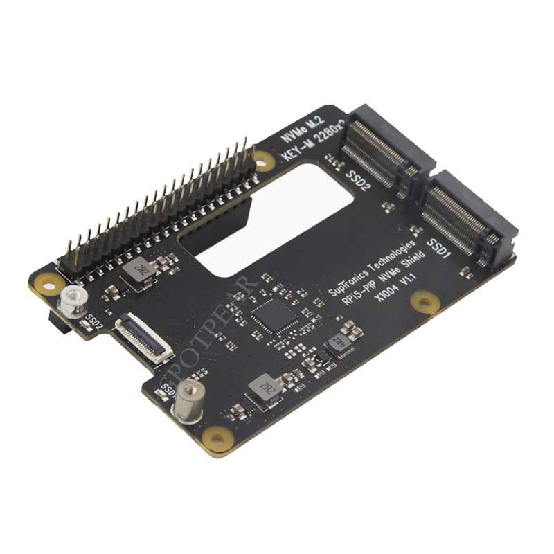 X1004 Raspberry Pi 5 PCIe to M.2 NVMe Dual SSD Adapter Board HAT Pi5 Double 2280