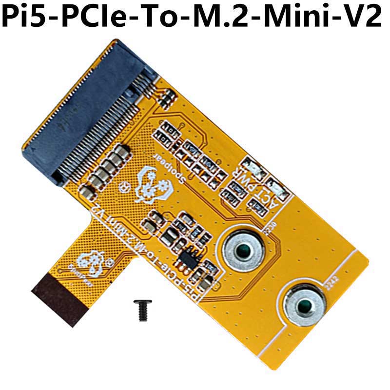 Raspberry Pi 5 PCIe to M.2 NVMe SSD Mini V2 Active Cooler Fan Board FPC One-Body & Differential Matching Pi5 2230 2242