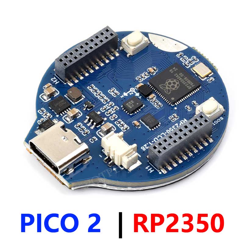 Raspberry Pi Pico 2 RP2350 1.28 inch Round LCD  Development Board 240x240 Display Screen QMI8658 6-Axis