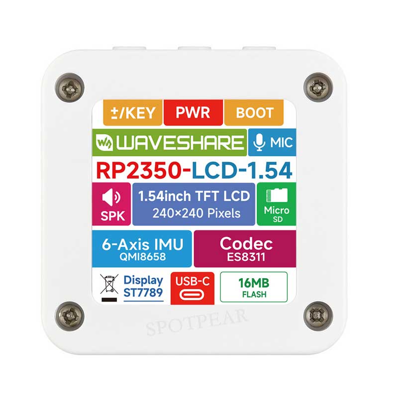 Raspberry Pi Pico 2 RP2350A 1.54inch TouchScreen 1.54 inch LCD Display Development Board 240×240