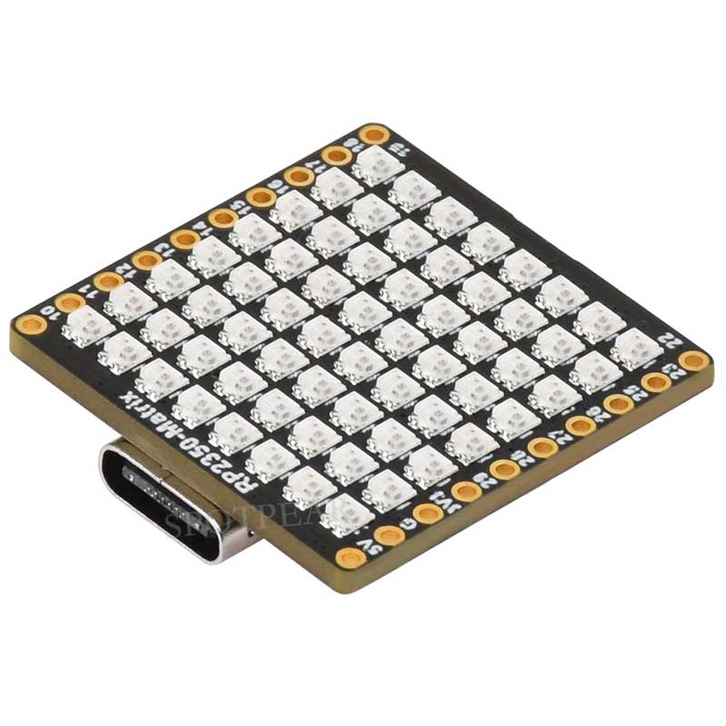 Raspberry Pi Pico 2 RP2350-Matrix Development Board 8×8 RGB LED Matrix QMI8658 6-Axis Sensor