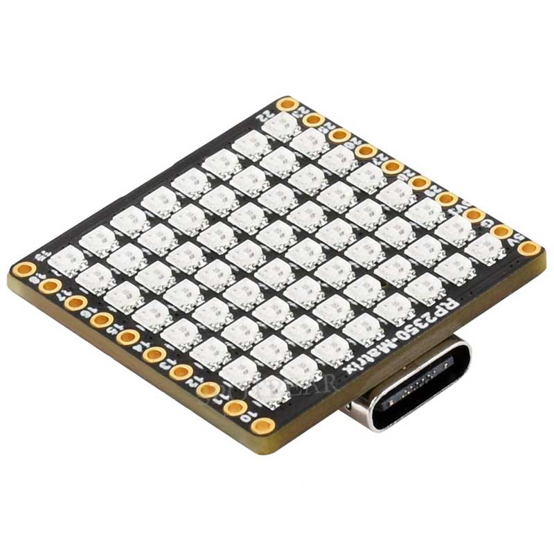 Raspberry Pi Pico 2 RP2350-Matrix Development Board 8×8 RGB LED Matrix QMI8658 6-Axis Sensor