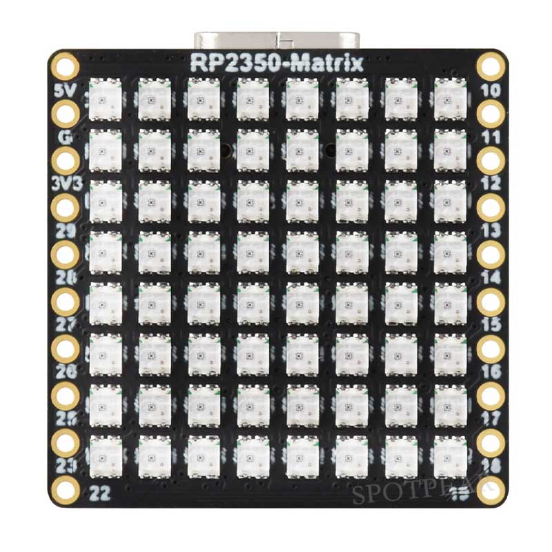 Raspberry Pi Pico 2 RP2350-Matrix Development Board 8×8 RGB LED Matrix QMI8658 6-Axis Sensor
