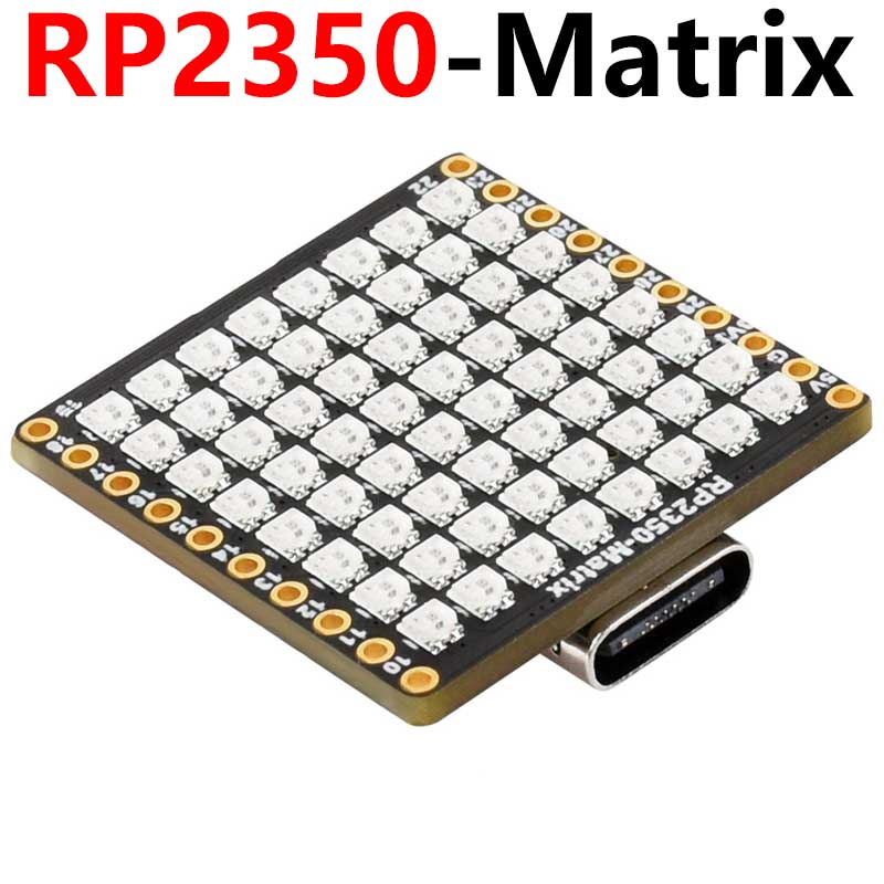 Raspberry Pi Pico 2 RP2350-Matrix Development Board 8×8 RGB LED Matrix QMI8658 6-Axis Sensor