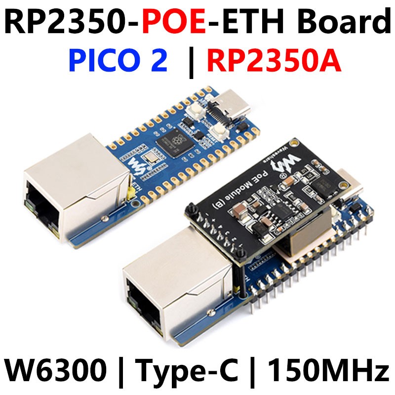 Raspberry Pi Pico 2 RP2350A PoE ETH Ethernet Module W6300