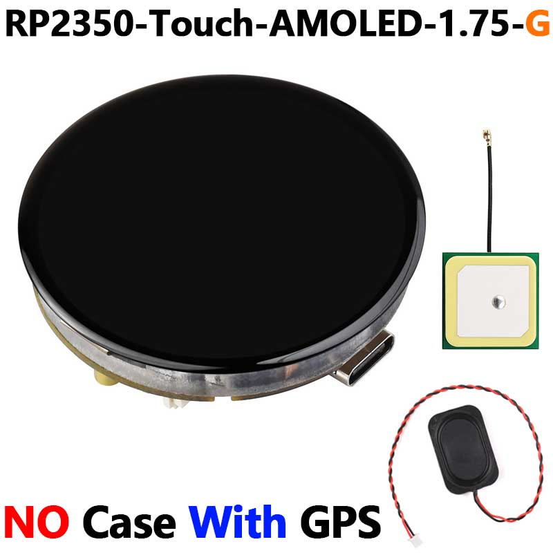 Raspberry Pi Pico 2 RP2350 1.75-inch AMOLED 1.75inch Round TouchScreen Display QMI8658 6-axis GPS