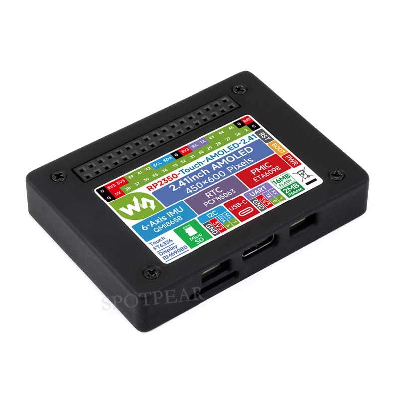 Raspberry Pi Pico 2 RP2350B 2.41 inch AMOLED Development Board QSPI Display TouchScreen 450x600 RM690BO FT6336 QMI8658