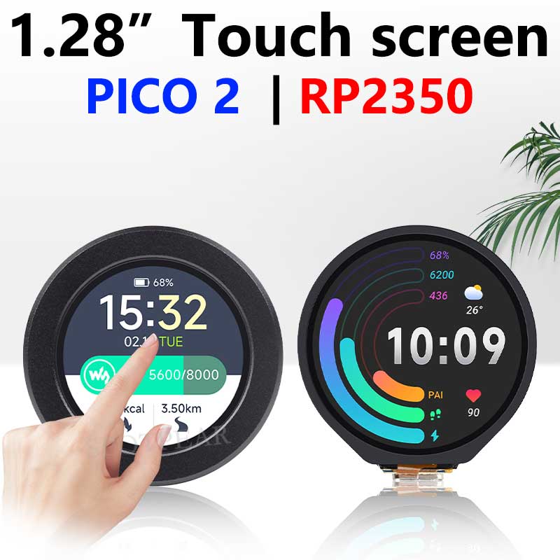 Raspberry Pi Pico 2 RP2350 1.28 inch Round LCD TouchScreen Development Board 240x240 Display QMI8658 6-Axis