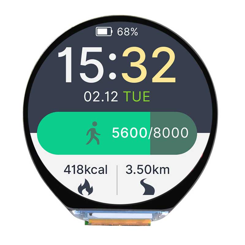 Raspberry Pi Pico 2 RP2350B 1.46 inch Round LCD Touch Display 412x412 HMI LVGL QMI8658 6-axis 65K Colors