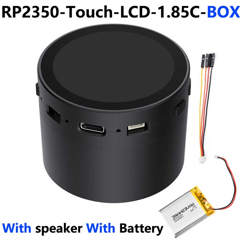  Raspberry Pi Pico 2 RP2350A  Audio Box 1.85-inch LCD Round 1.85inch TouchScreen Speaker 360x360