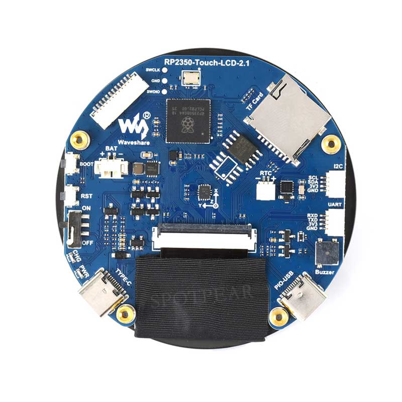Raspberry Pi Pico 2 RP2350B 2.1 inch Round LCD Touch Display 480x480 HMI LVGL QMI8658 6-axis 65K Colors
