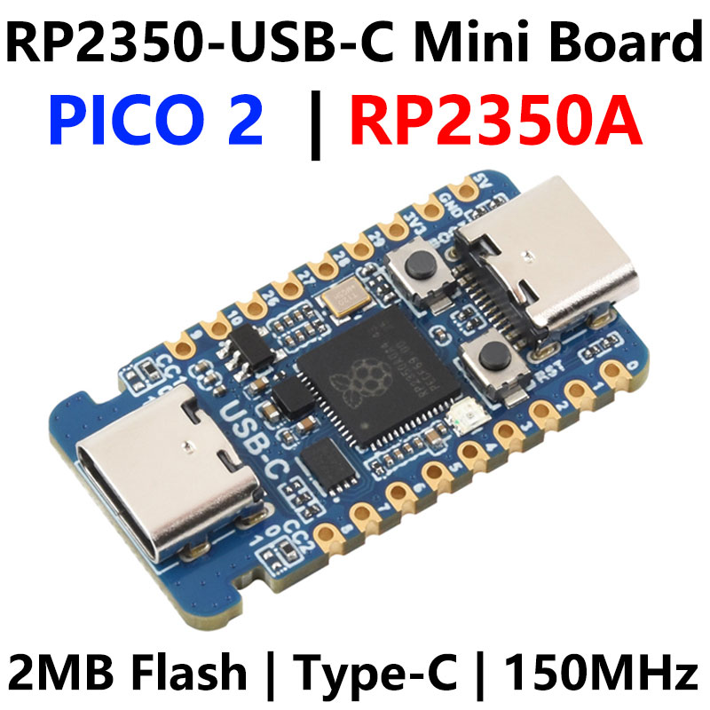 Raspberry Pi Pico 2 RP2350A USB-C Mini Development Board