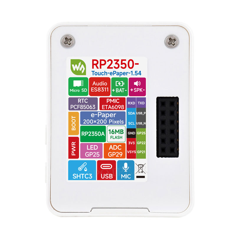Raspberry Pi Pico 2 RP2350A 1.54inch TouchScreen 1.54 inch ePaper Display Development Board 200×200