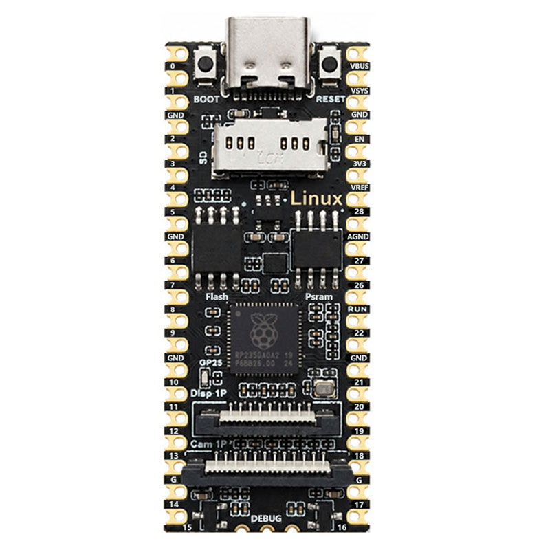 Raspberry Pi Pico 2 Pro RP2350A Linux PSRAM-8MB Development Board Display TouchScreen Camera