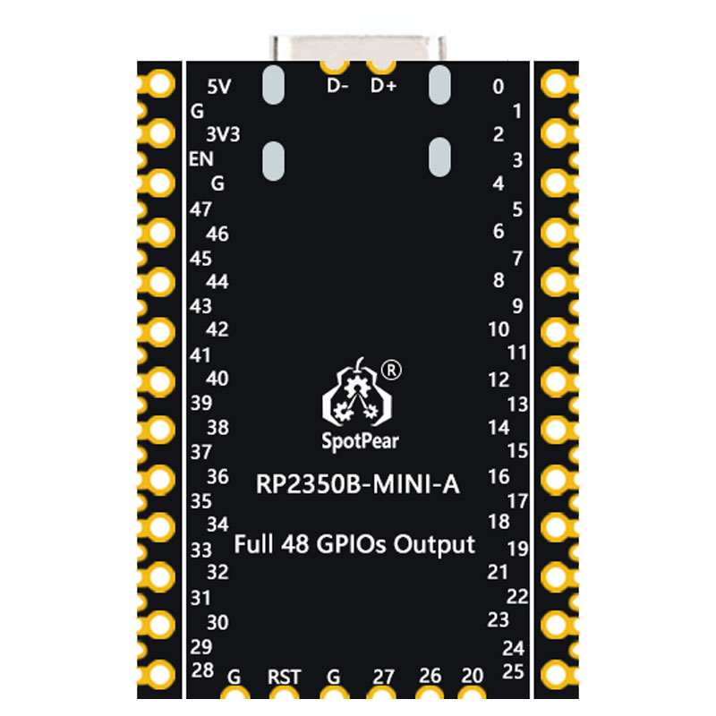 Raspberry Pi Pico 2 Tiny RP2350B RP2350-Linux Mini Development Board with PSRAM-8MB Or Without PSRAM