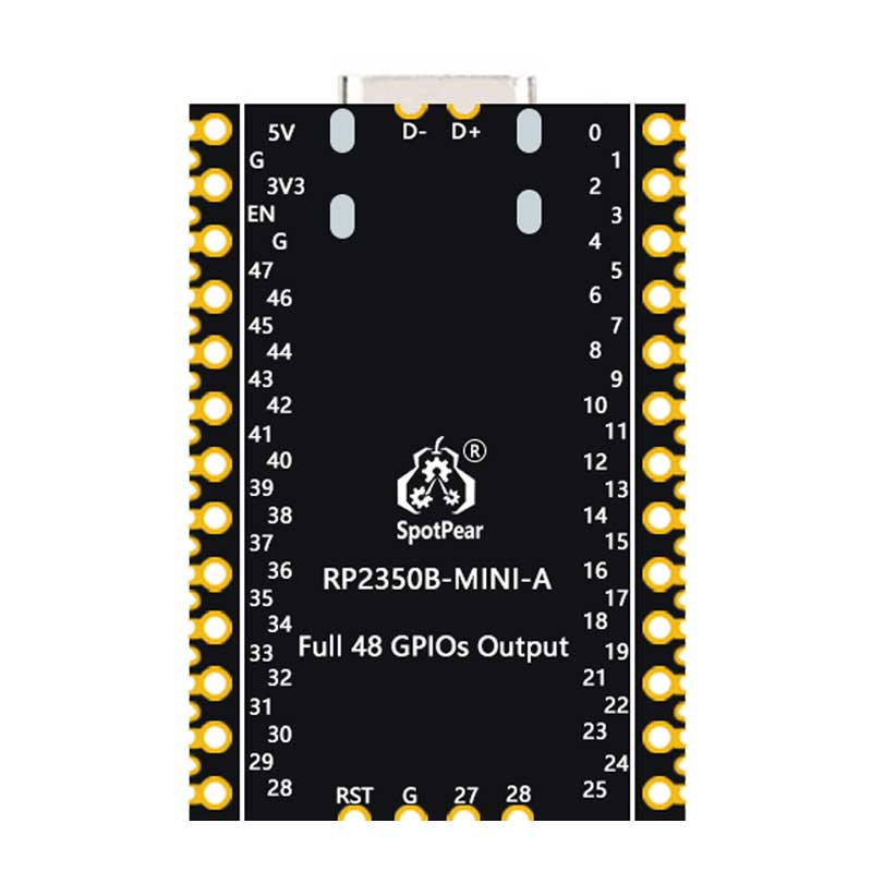 Raspberry Pi Pico 2 Tiny RP2350B RP2350-Linux Mini Development Board with PSRAM-8MB Or Without PSRAM