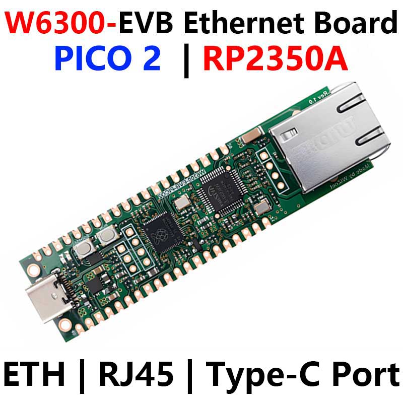Raspberry Pi Pico 2 RP2350A W6300-EVB Ethernet Development Board ETH RJ45