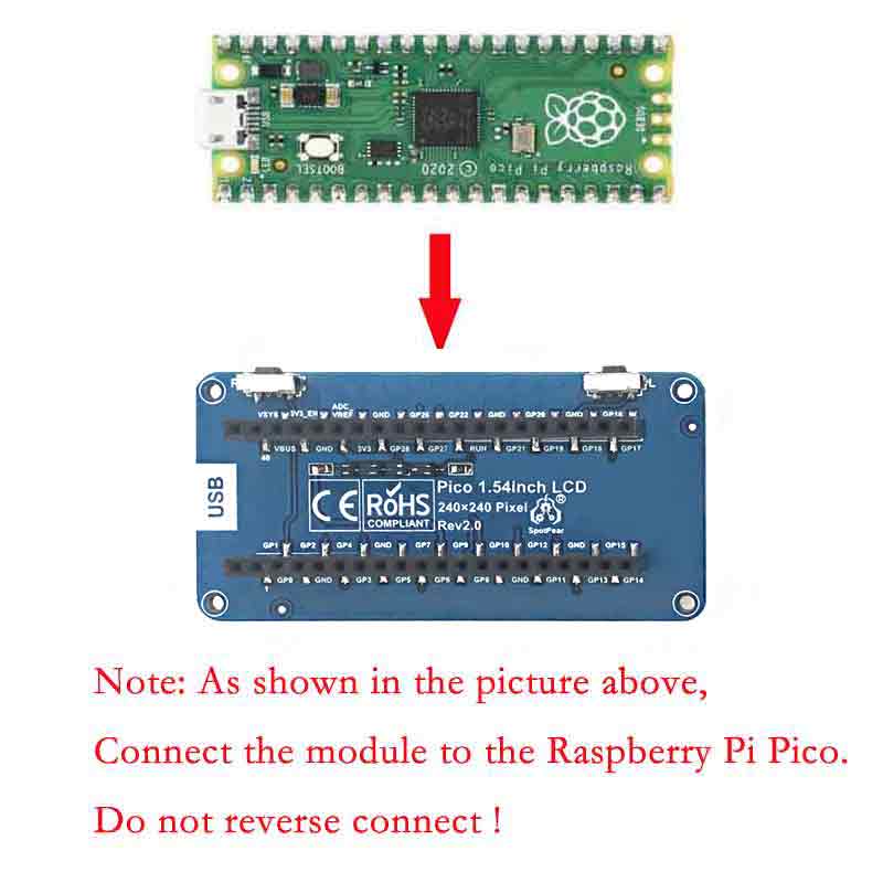 Raspberry Pi Pico 1.54inch LCD display 240×240 IPS 1.54 inch screen