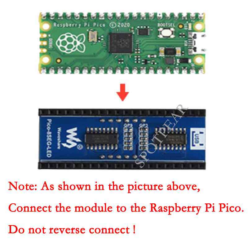 Raspberry Pi Pico 4 digit 8 segment Display Module SPI compatible