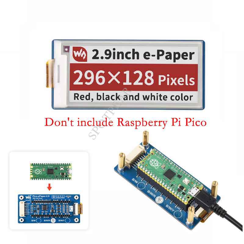 Raspberry Pi Pico 2.9inch E Paper E Ink Display Module (B) SPI 296×128