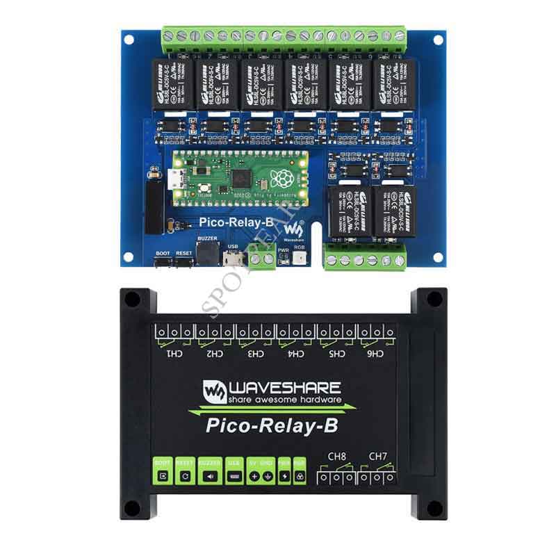 Relay Module for Raspberry Pi Pico, Multi Protection Industrial 8 Channel