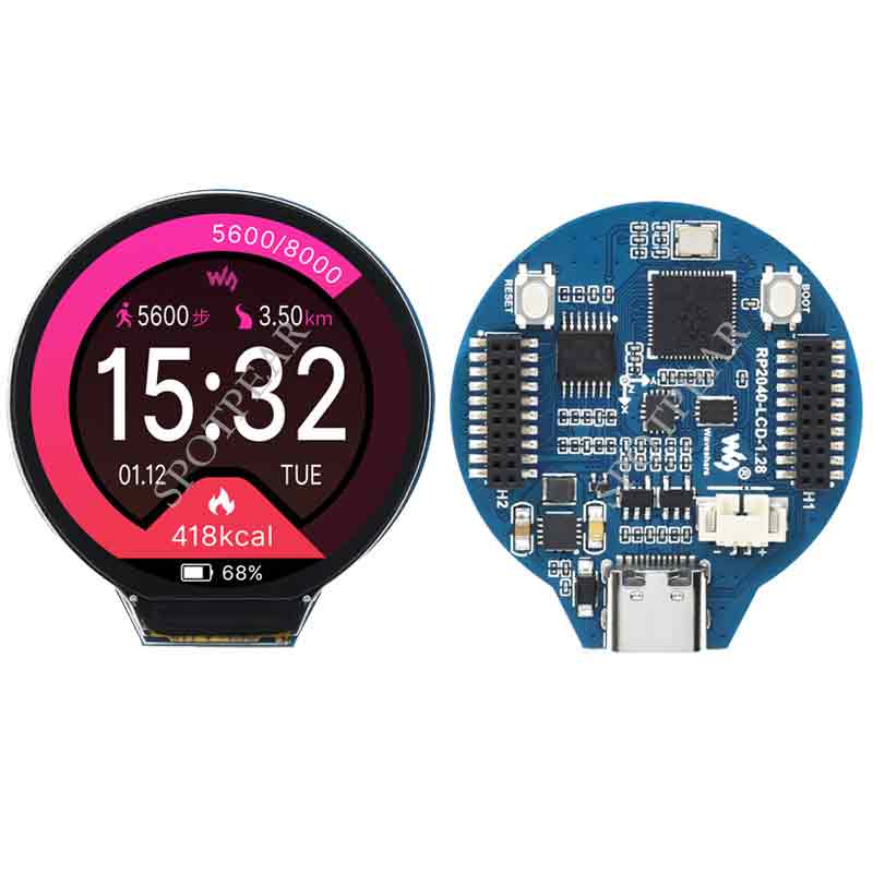 Raspberry Pi Pico 1.28inch Round LCD Display Module 240×240 Screen On-board with RP2040 chip
